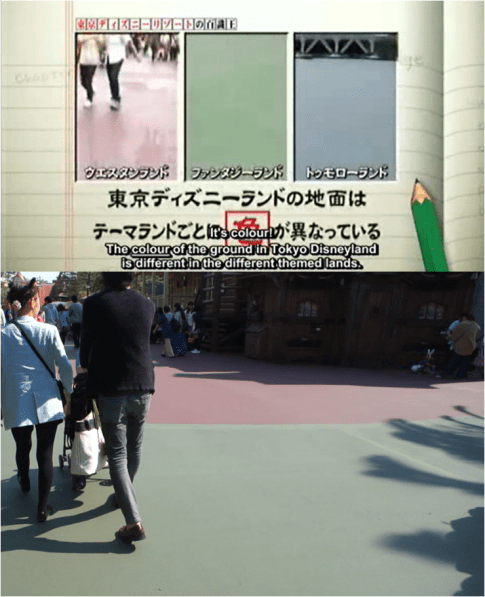 lantai beda warna, penanda area yang berbeda