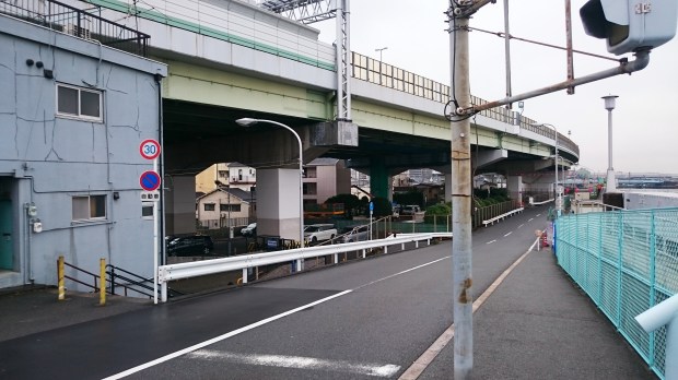 alternatively you pass under the flyover by using the stairs (see that 2 yellow things on the left side)